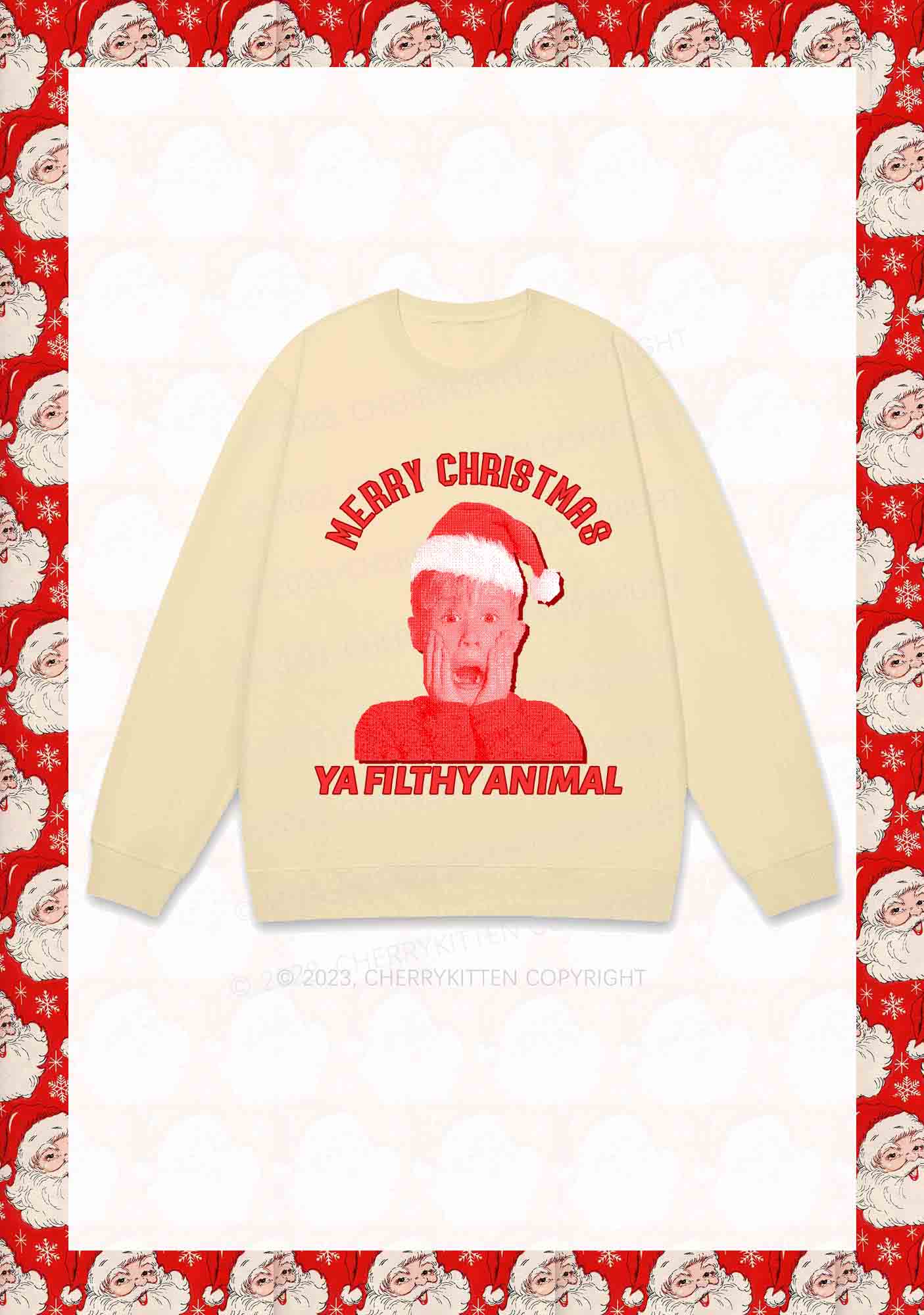 Merry Christmas Screaming Boy Y2K Sweatshirt Cherrykitten