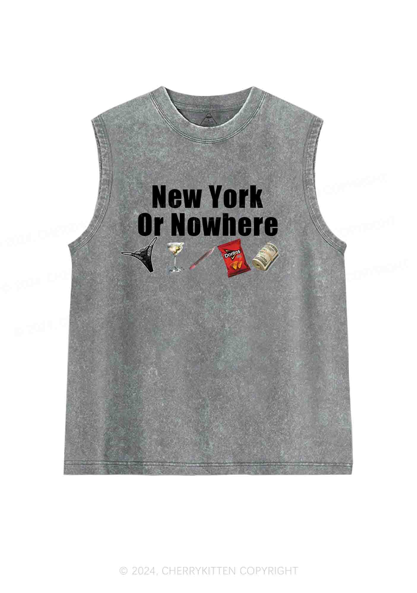 New York Or Nowhere Y2K Washed Tank Cherrykitten