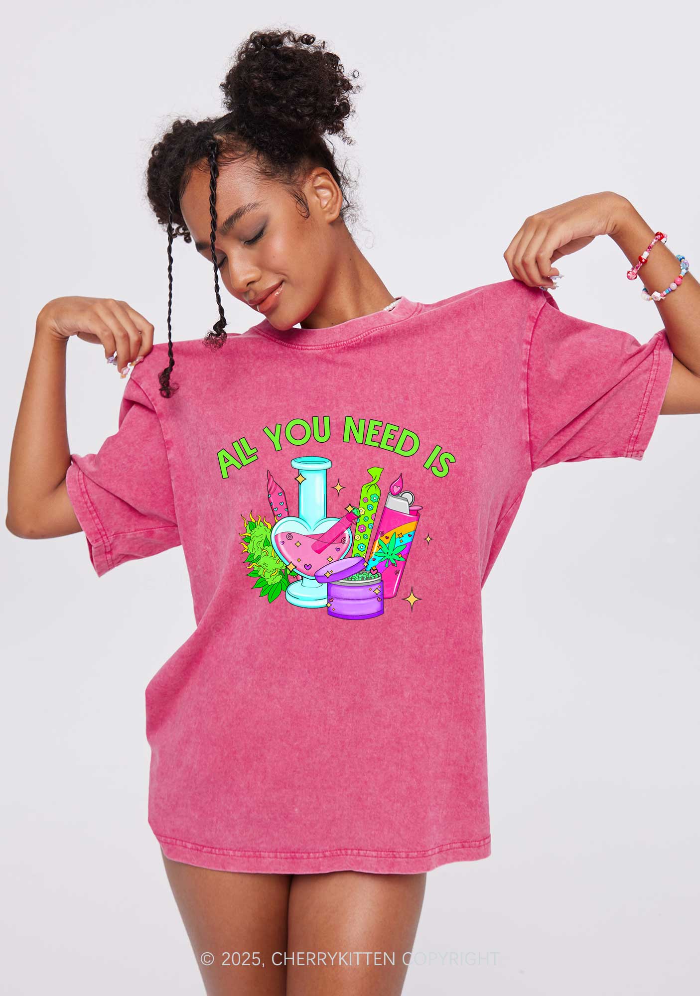 All You Need Is Y2K Washed Tee Cherrykitten