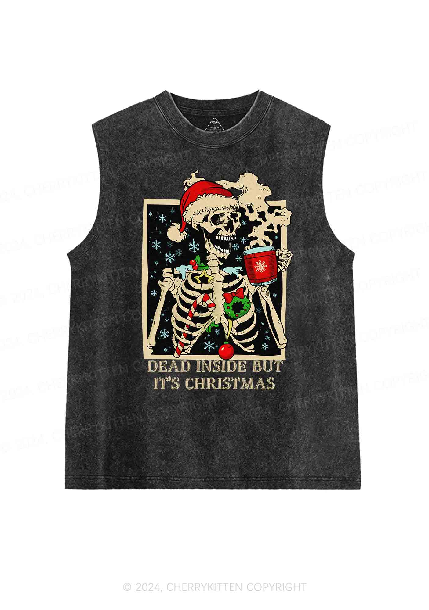 Christmas Dead Inside Y2K Washed Tank Cherrykitten