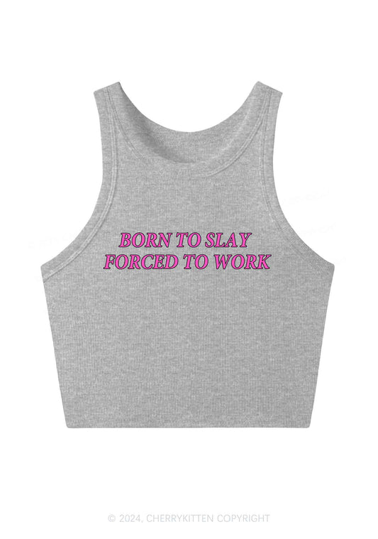 Forced To Work Y2K Crop Tank Top Cherrykitten