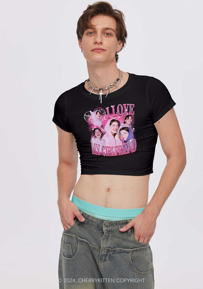 Love My GF BF Custom Y2K Valentine's Day Baby Tee Cherrykitten