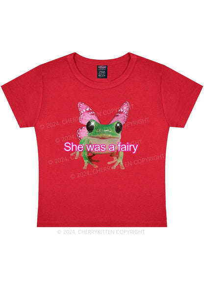 Fairy Frog Y2K Baby Tee Cherrykitten