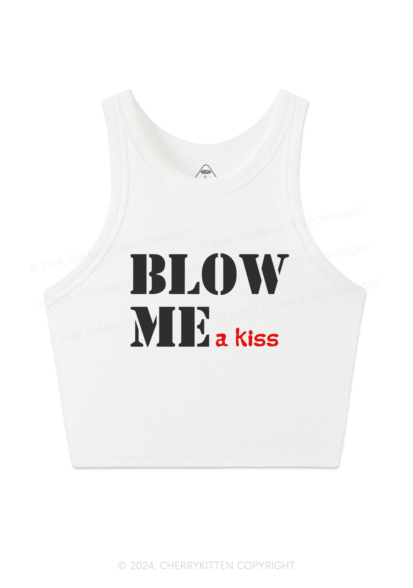 Blow Me A Kiss Y2K Crop Tank Top Cherrykitten