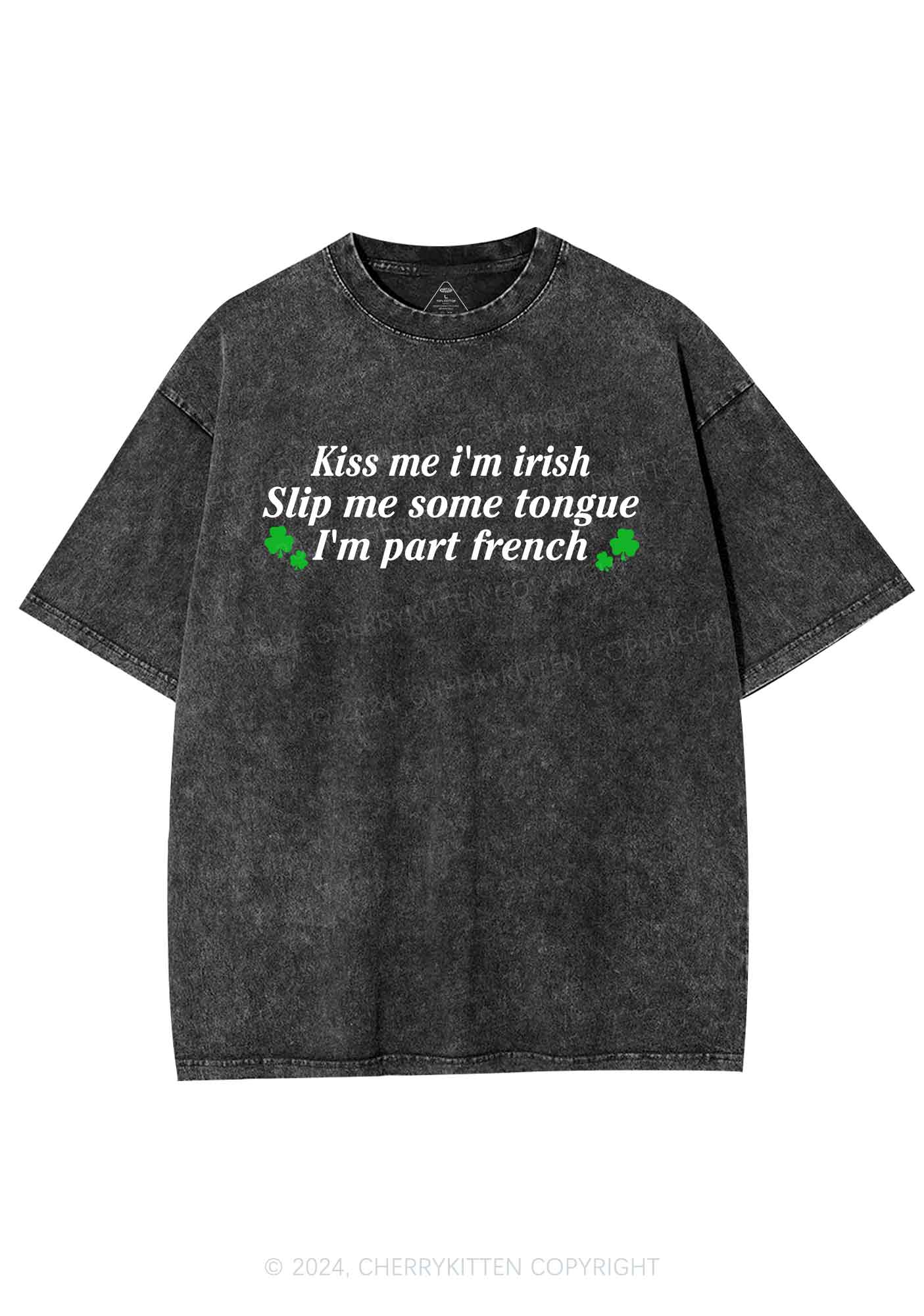 Im Part French St Patricks Y2K Washed Tee Cherrykitten