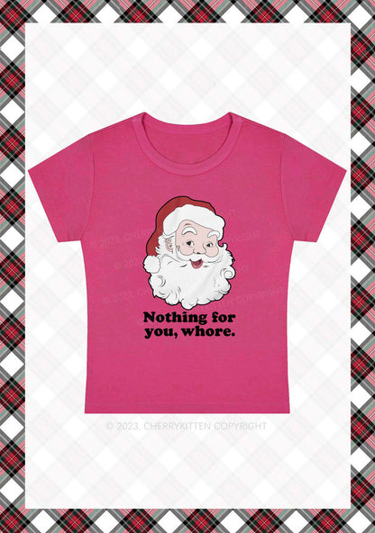 Santa Nothing For You Christmas Y2K Baby Tee Cherrykitten