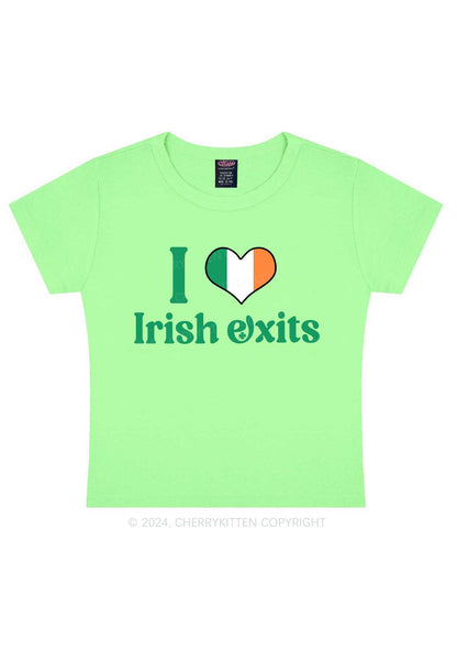 I Love Irish Exits St Patricks Y2K Baby Tee Cherrykitten