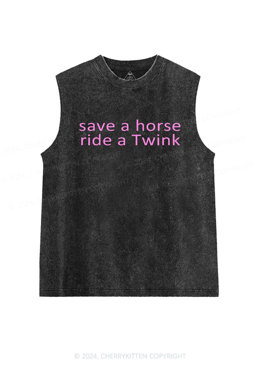 Ride A Twink Y2K Washed Tank Cherrykitten