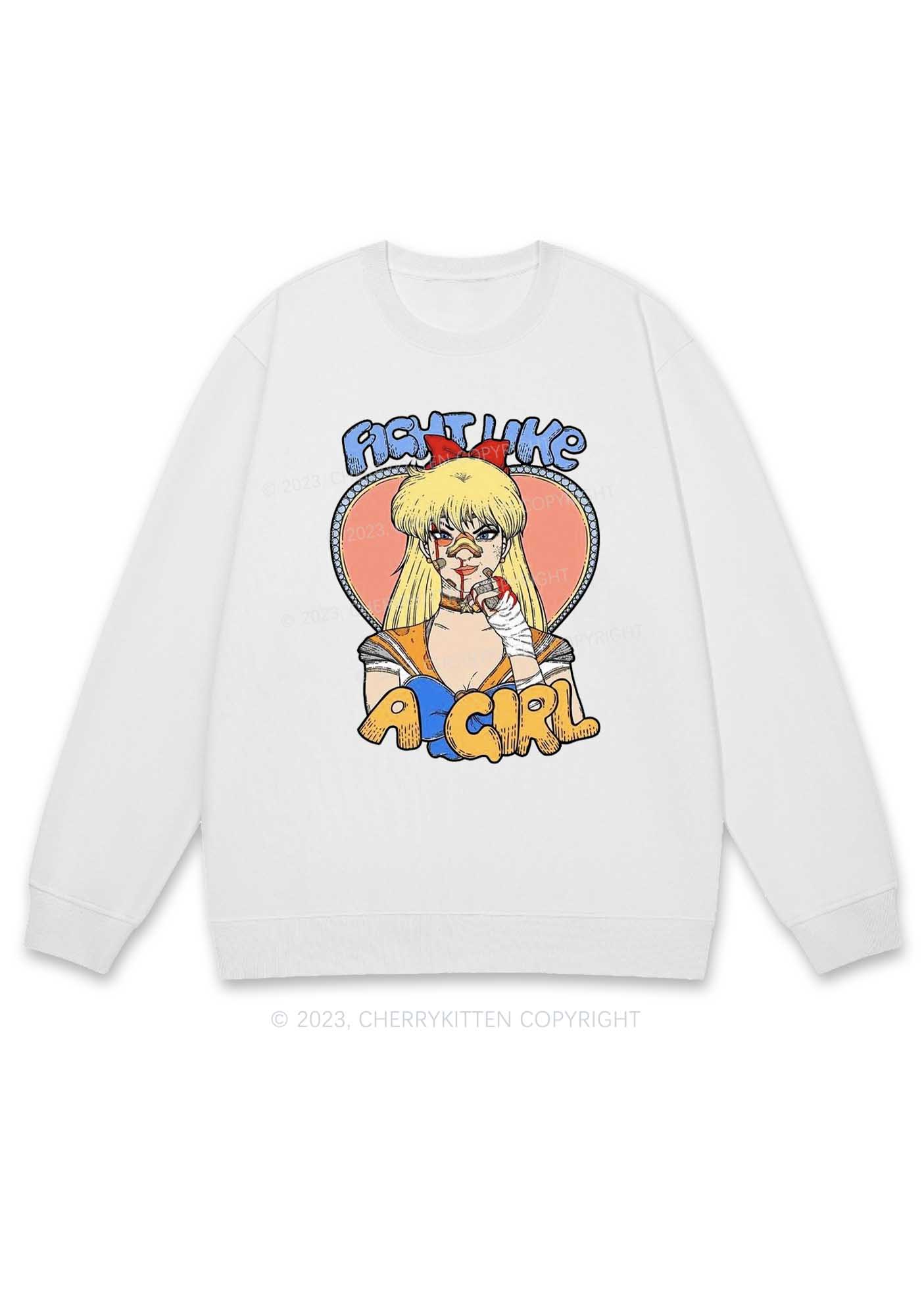 Red Bow Yellow Hair Girl Y2K Sweatshirt Cherrykitten