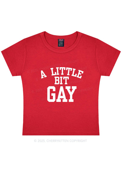 A Little Bit Gay Y2K Baby Tee Cherrykitten