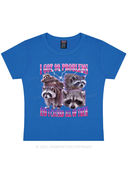 Raccoon Got Problems Y2K Baby Tee Cherrykitten