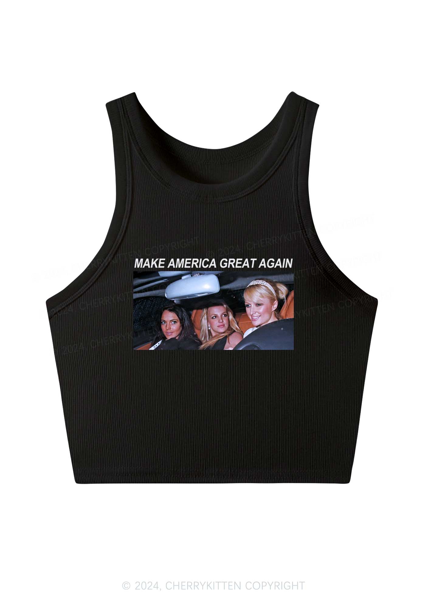 Make America Great Again Y2K Crop Tank Top Cherrykitten