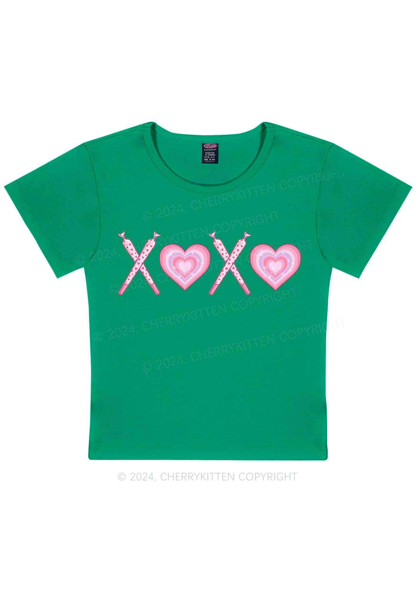 XOXO Heart Y2K Valentine's Day Baby Tee Cherrykitten