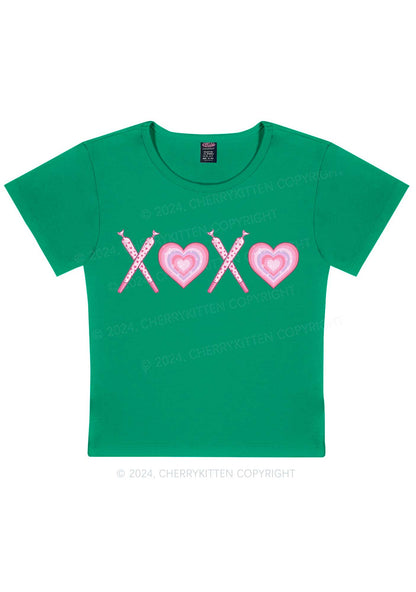 XOXO Heart Y2K Valentine's Day Baby Tee Cherrykitten