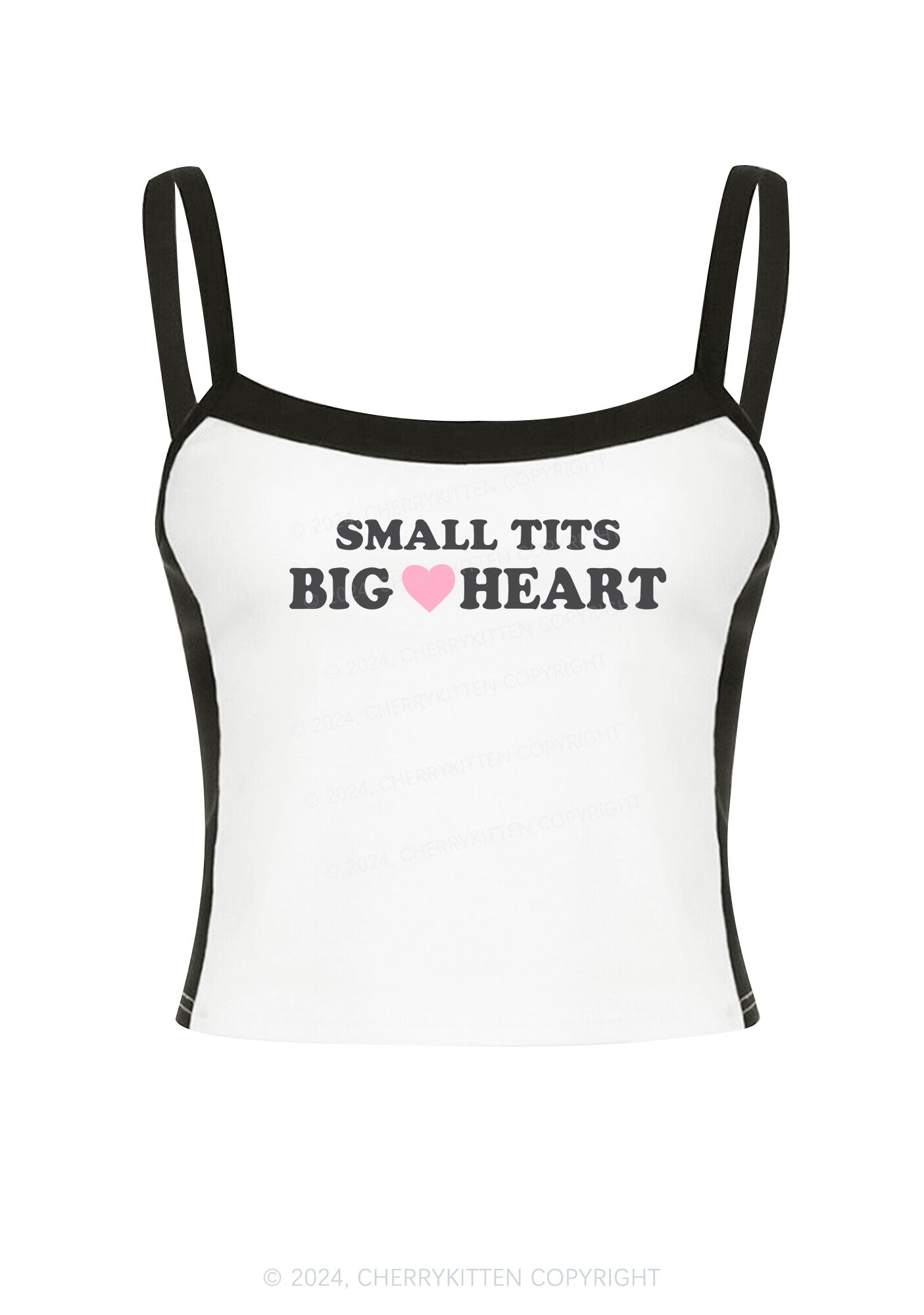 Small But Big Heart Y2K Color Block Crop Cami Top Cherrykitten