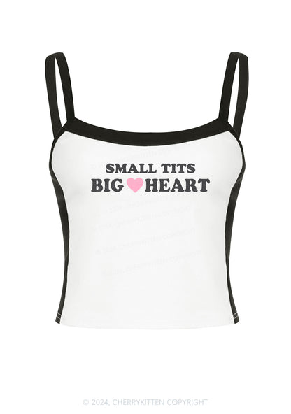 Small But Big Heart Y2K Color Block Crop Cami Top Cherrykitten