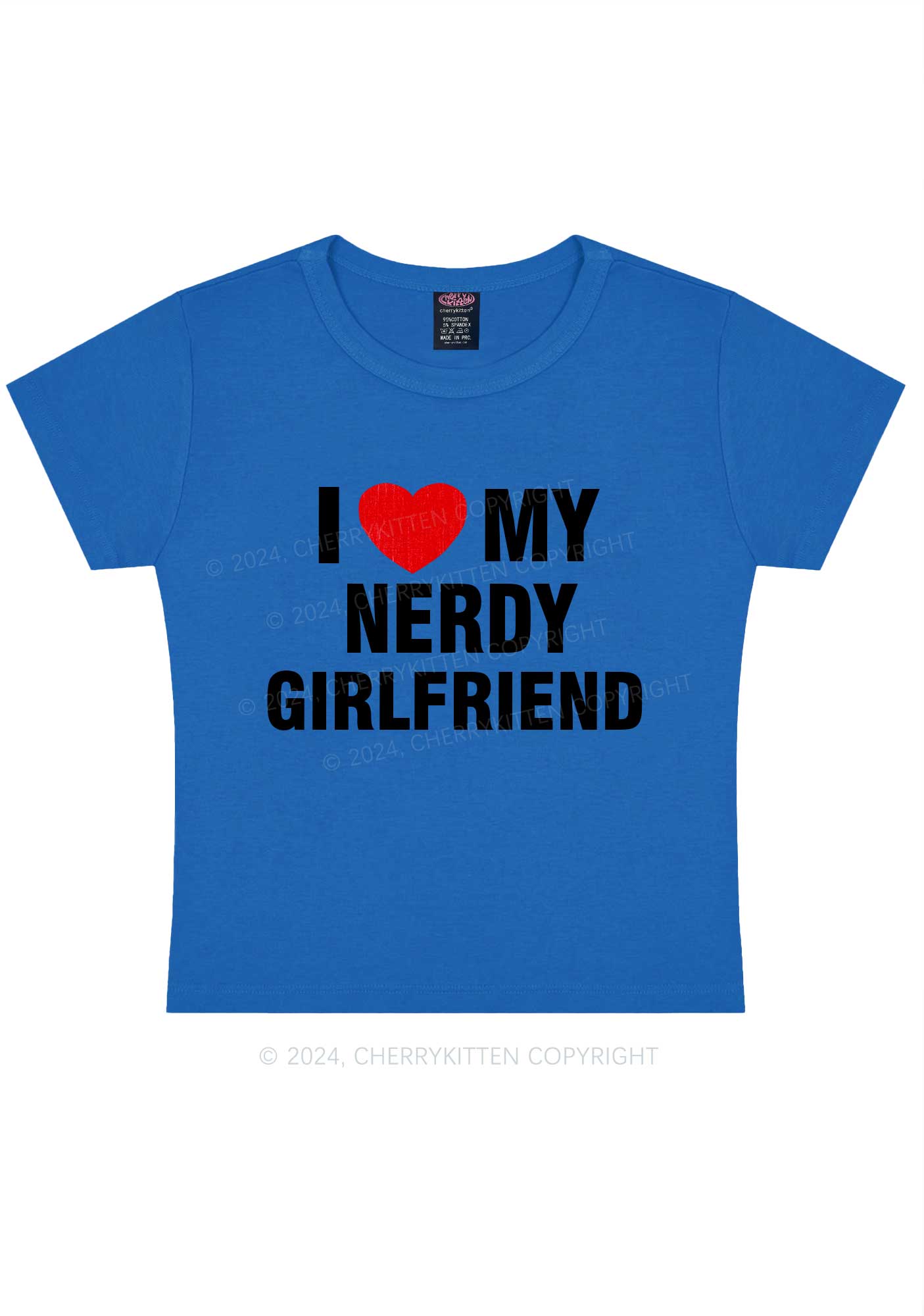 Love My Nerdy Girlfriend Y2K Valentine's Day Baby Tee Cherrykitten