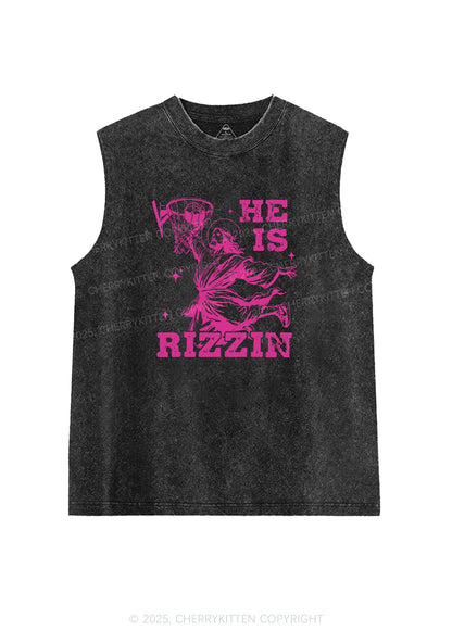 He Is Rizzin Y2K Washed Tank Cherrykitten