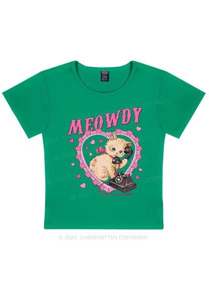 Meowdy Cat Y2K Valentine's Day Baby Tee Cherrykitten