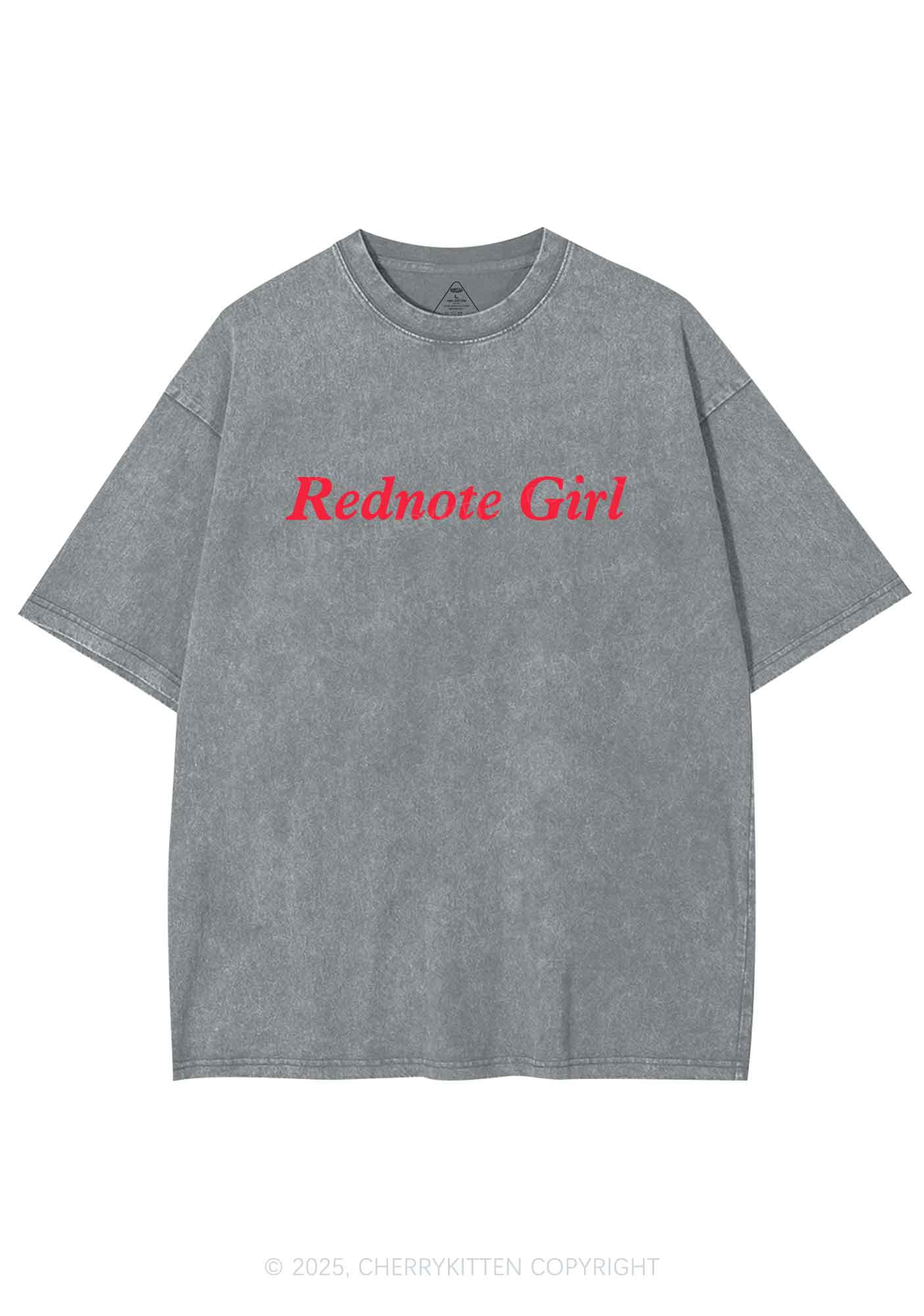 Rednote Girl Y2K Washed Tee Cherrykitten