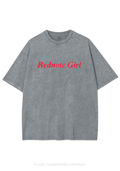 Rednote Girl Y2K Washed Tee Cherrykitten