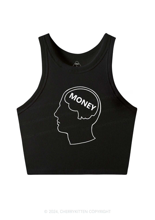 Money Mind Y2K Crop Tank Top Cherrykitten