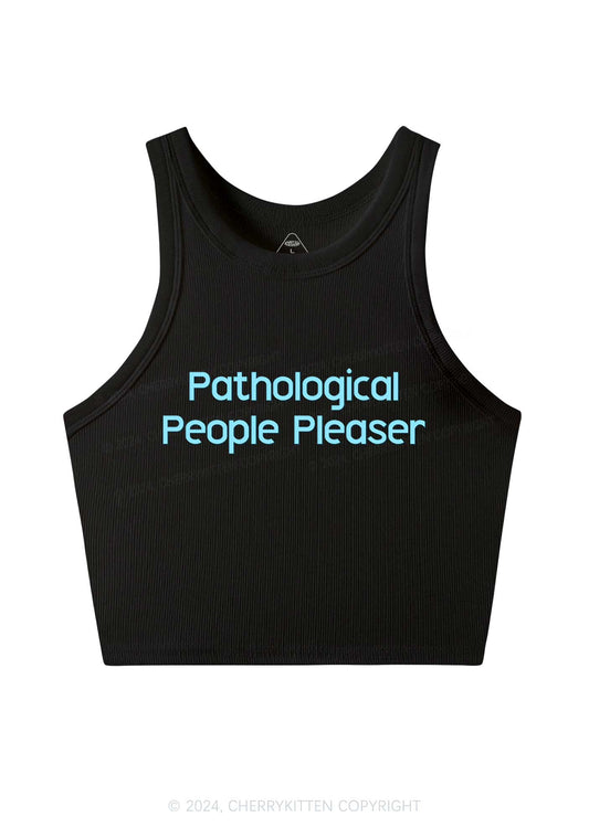 Pathological People Pleaser Y2K Crop Tank Top Cherrykitten