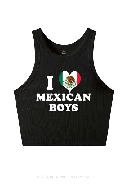 I Love Boys Custom Photo Y2K Crop Tank Top Cherrykitten