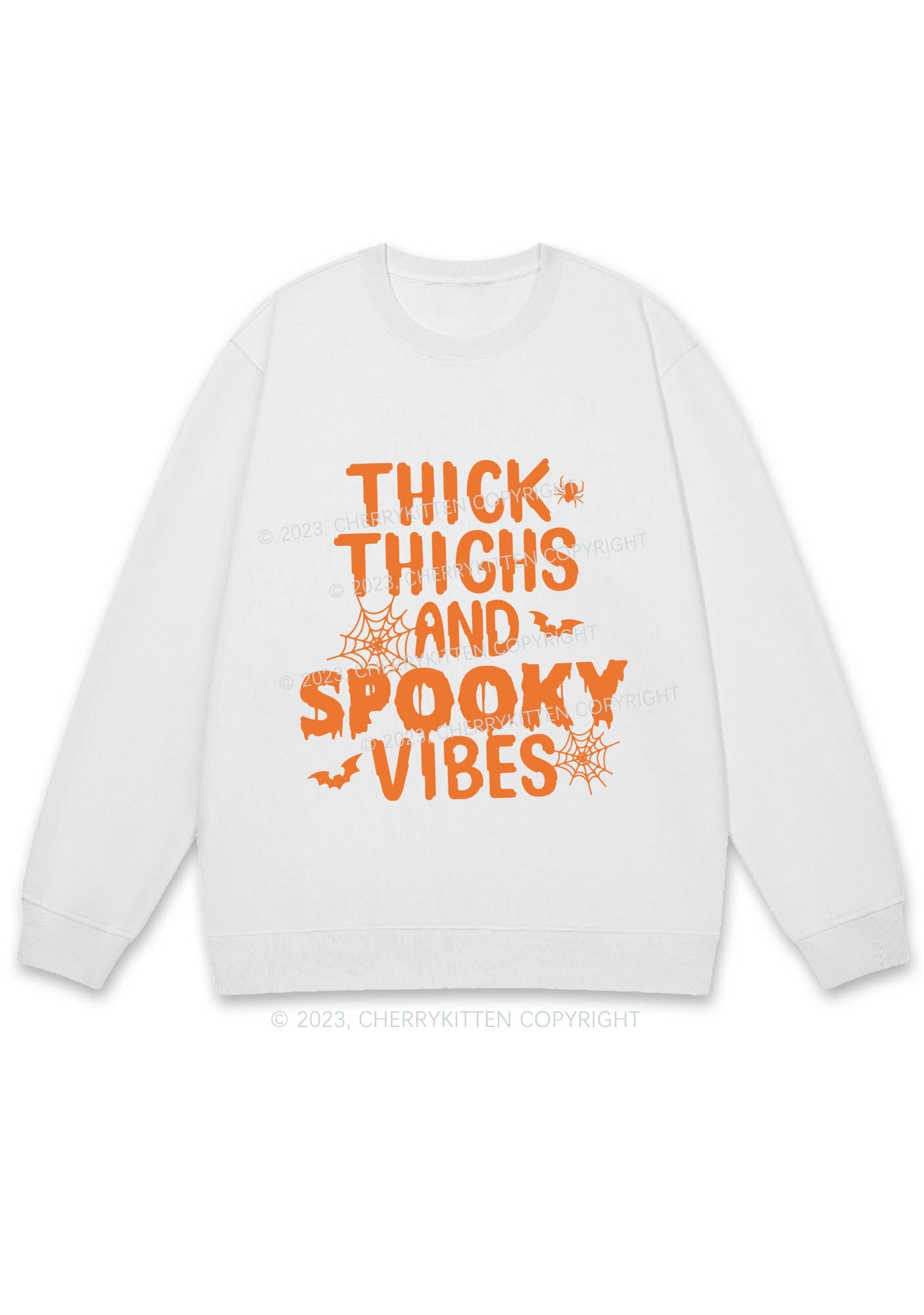 Bat Spider Spooky Vibes Halloween Y2K Sweatshirt Cherrykitten