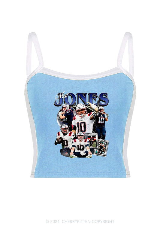 Blue Jones Y2K Super Bowl Color Block Crop Cami Top Cherrykitten