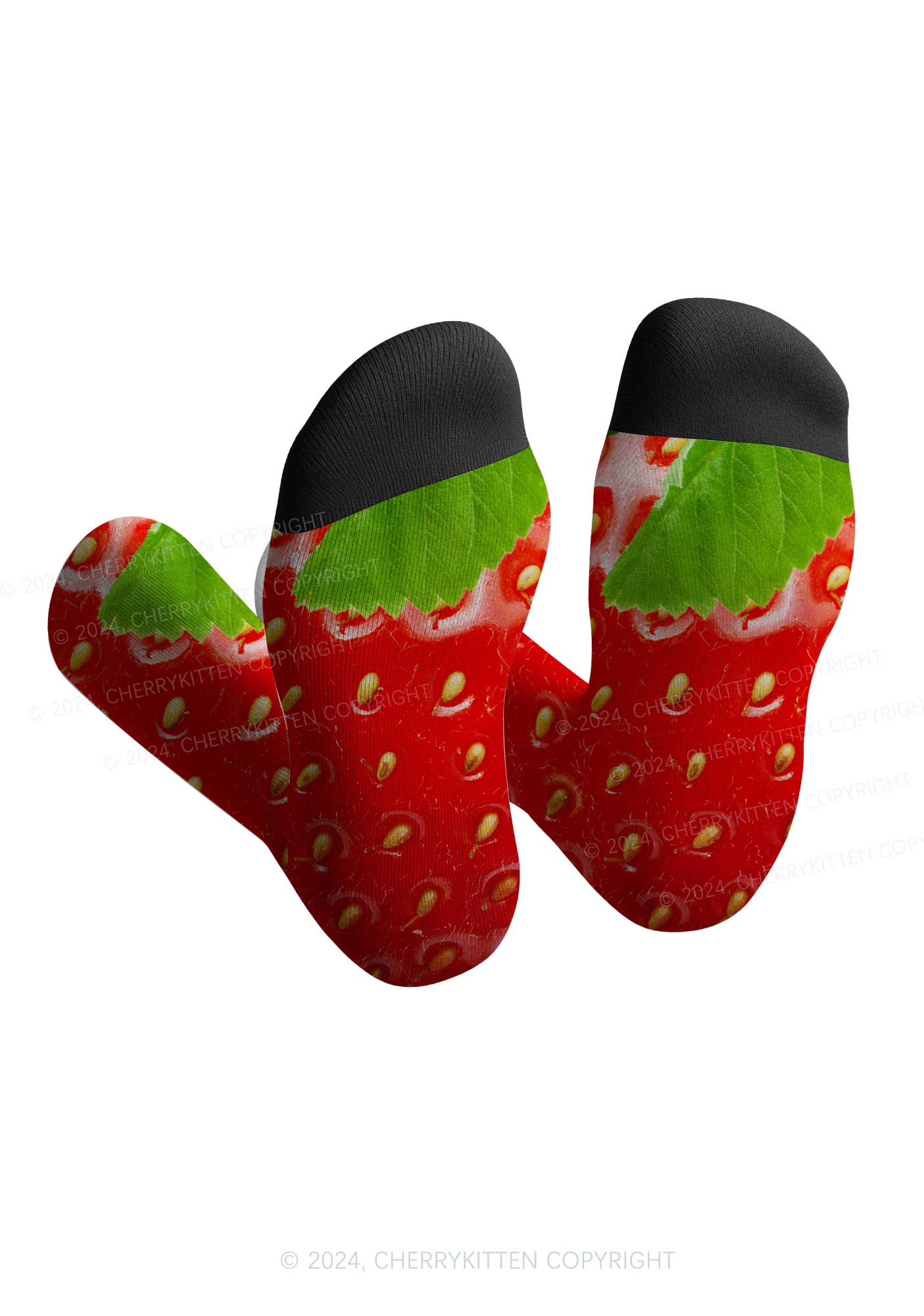 Strawberry Flesh Y2K Digital Printed Socks Cherrykitten