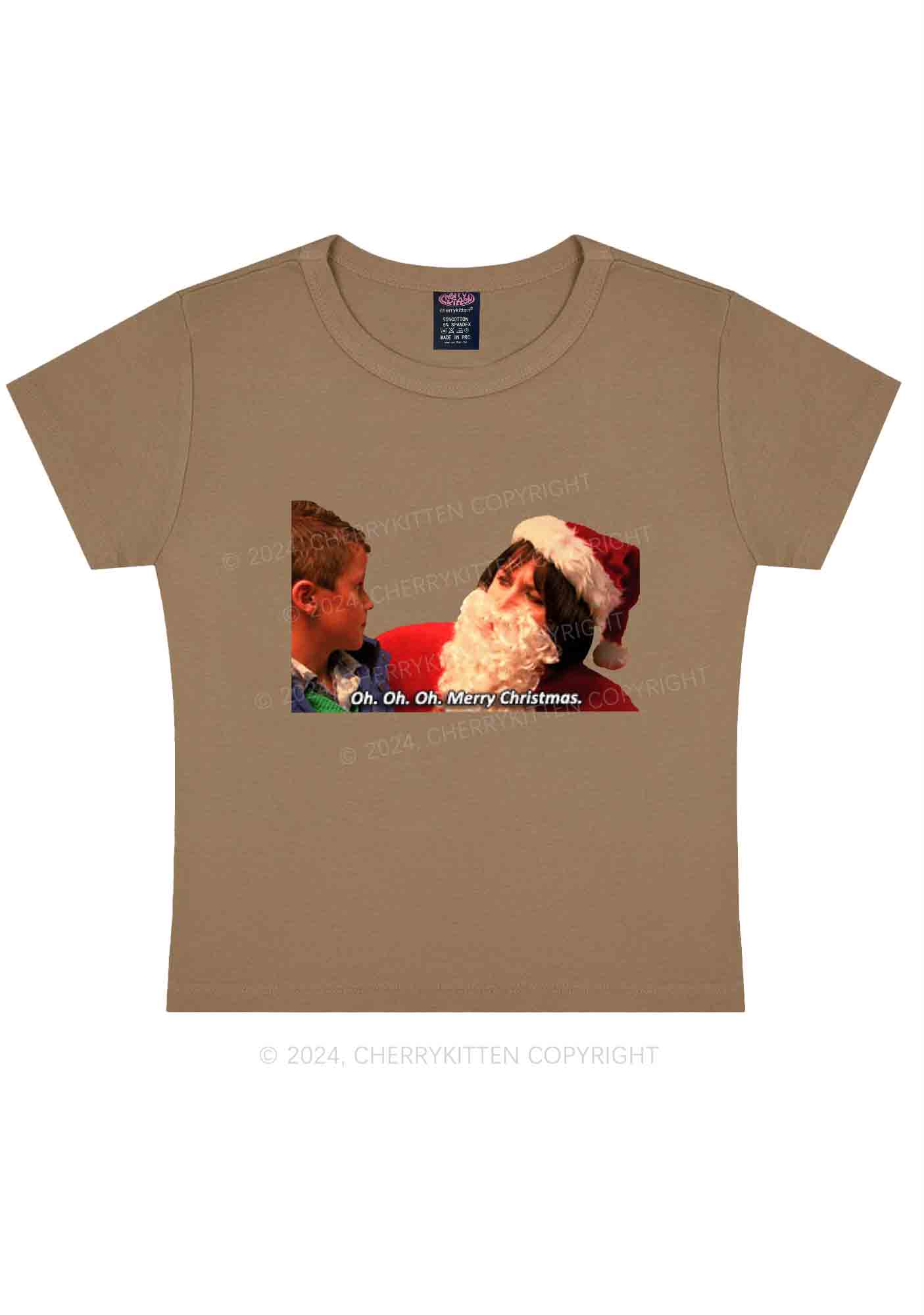 Oh Merry Christmas Y2K Baby Tee Cherrykitten