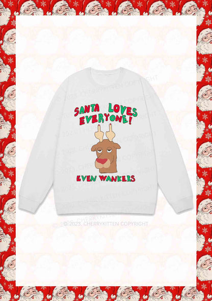 Santa Loves Everyone Christmas Y2K Sweatshirt Cherrykitten