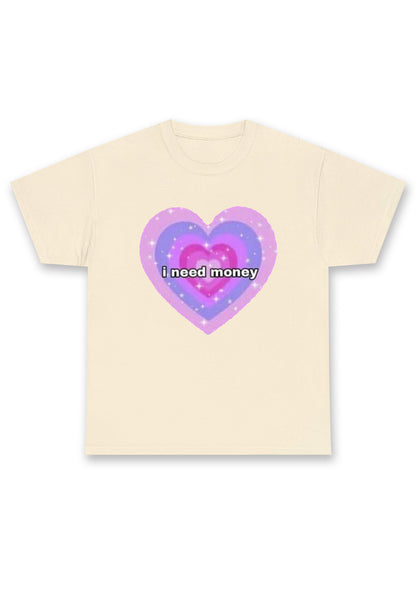 I Need Money Hearts Chunky Shirt