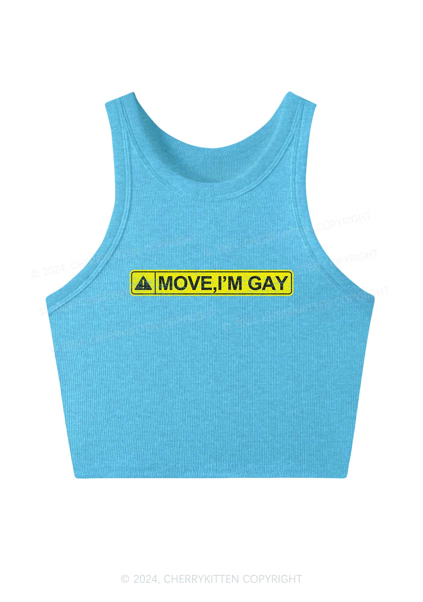 Move I'm Gay Y2K Crop Tank Top Cherrykitten