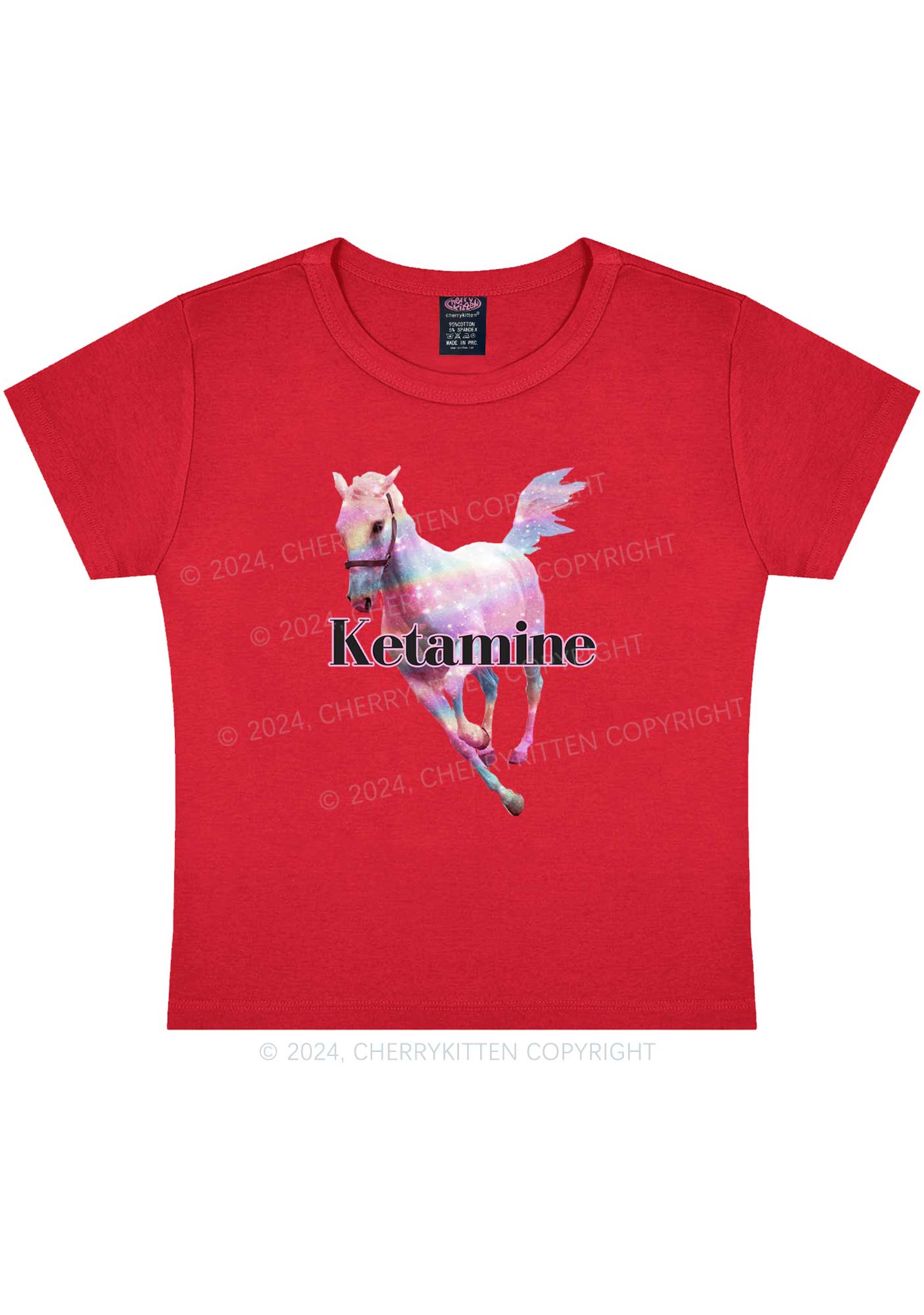 Pink Horse Y2K Baby Tee Cherrykitten