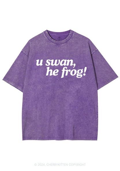 U Swan He Frog Y2K Washed Tee Cherrykitten