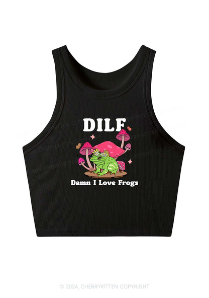 I Love Frogs Y2K Crop Tank Top Cherrykitten