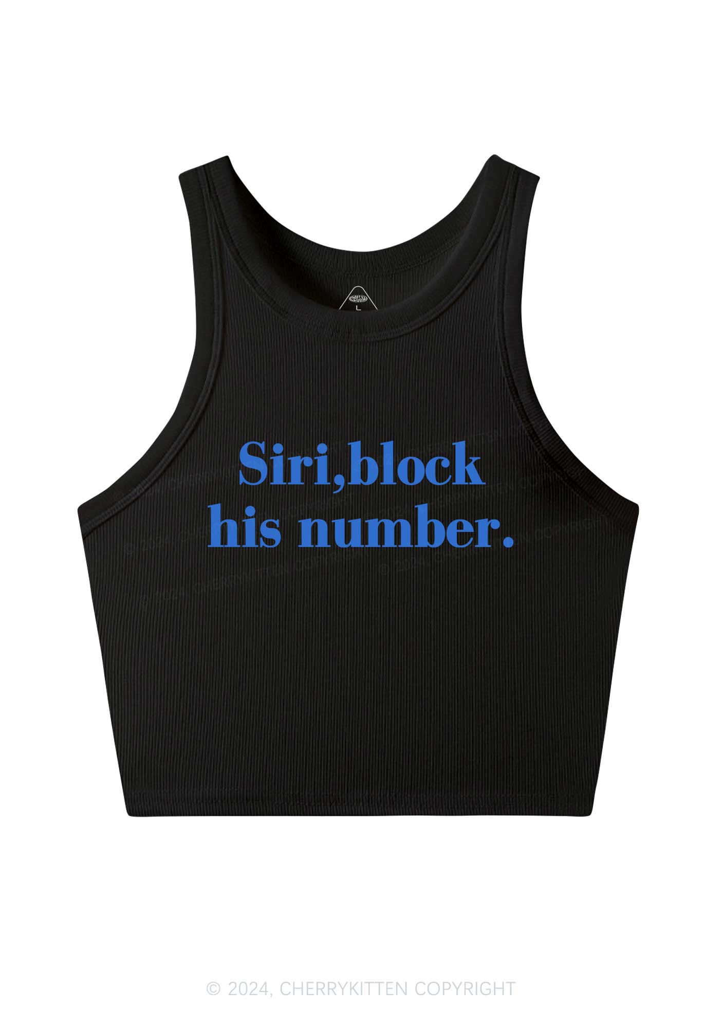 Block His Number Y2K Crop Tank Top Cherrykitten