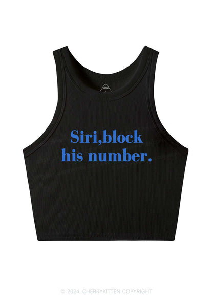 Block His Number Y2K Crop Tank Top Cherrykitten