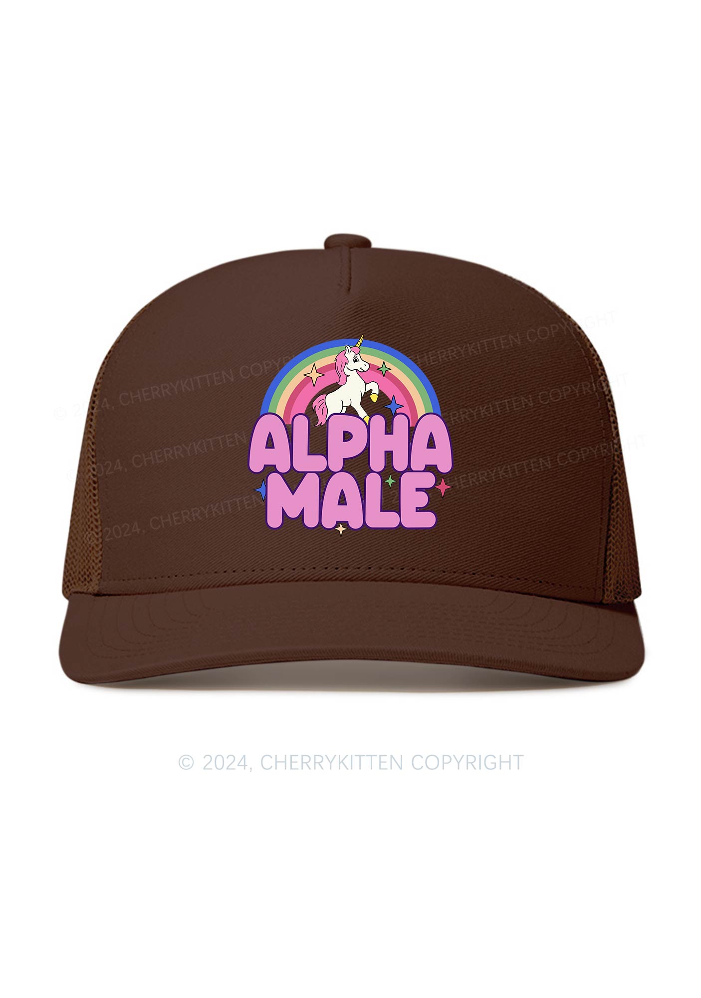 Rainbow Unicorn Alpha Male Y2K Trucker Mesh Hat Cherrykitten