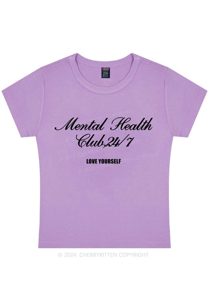 Curvy Mental Health Club Y2K Baby Tee Cherrykitten