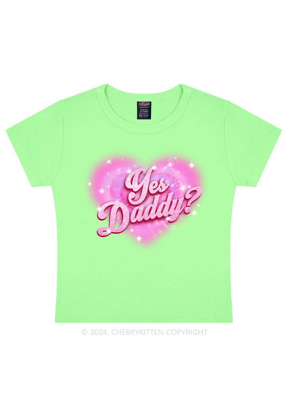 Pink Yes Daddy Y2K Valentine's Day Baby Tee Cherrykitten