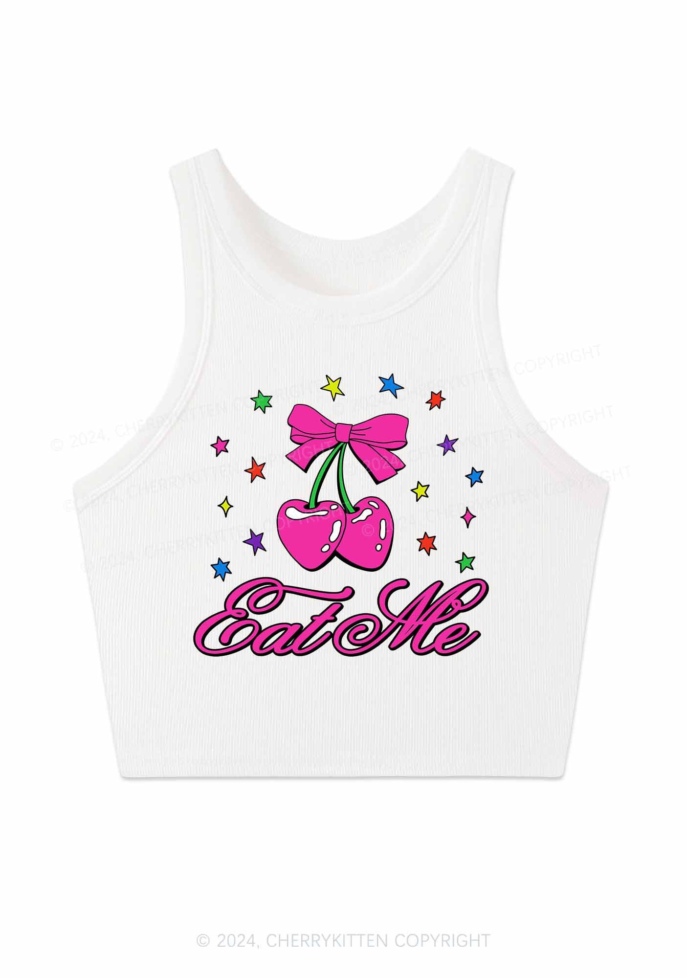 Eat Me Cherry Y2K Crop Tank Top Cherrykitten