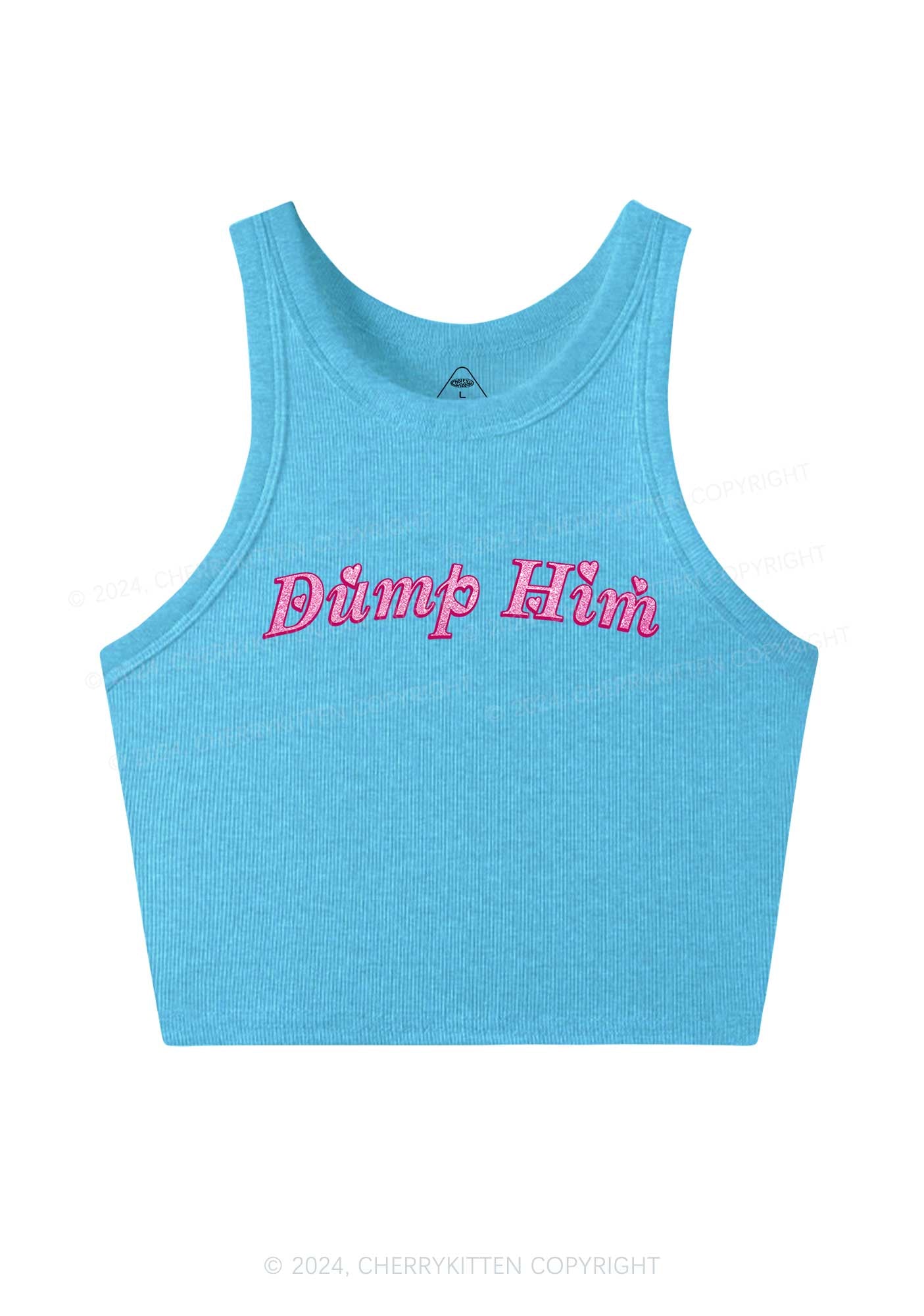 Dump Him Y2K Valentine's Day Crop Tank Top Cherrykitten