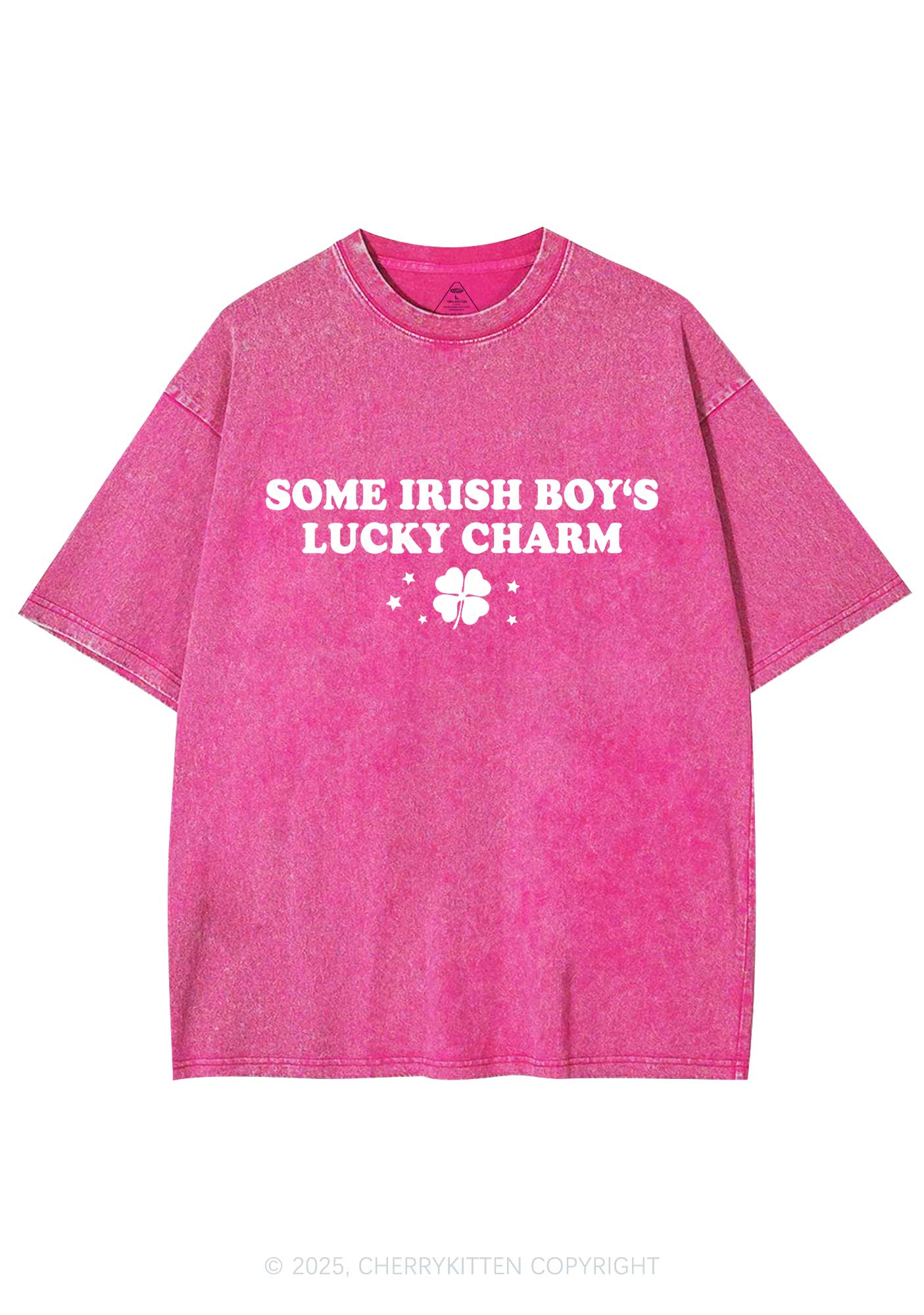 Irish Boys Lucky Charm St Patricks Y2K Washed Tee Cherrykitten