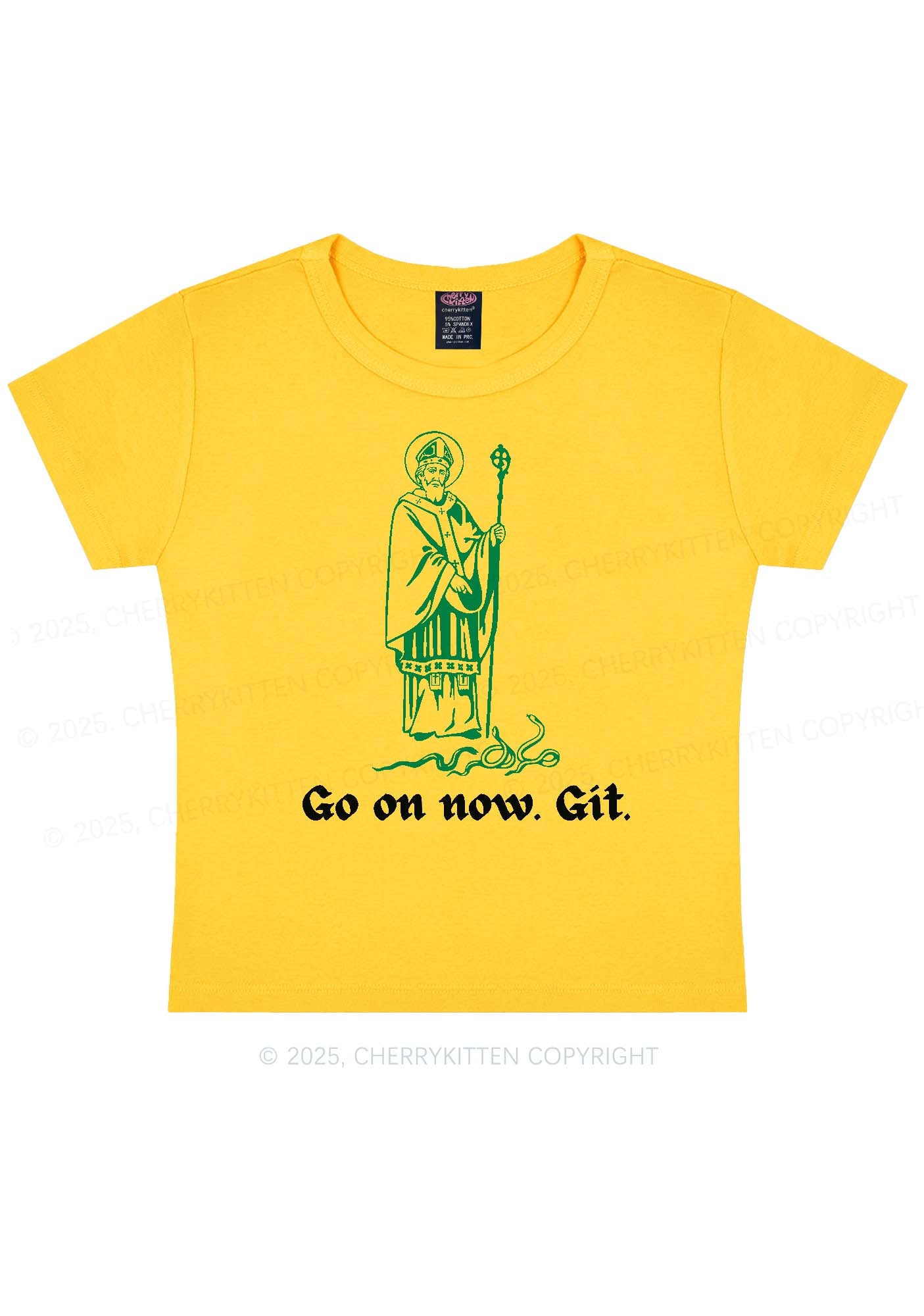 Go On Now Git St Patricks Y2K Baby Tee Cherrykitten