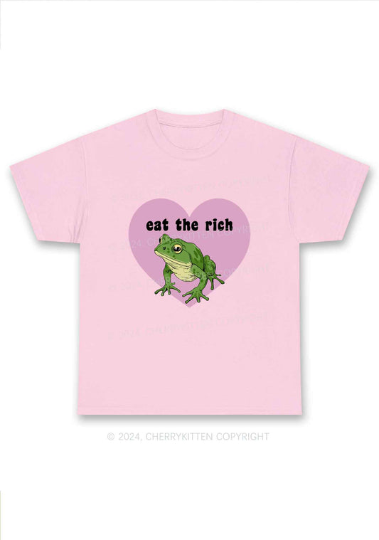 Eat The Rich Frog Y2K Chunky Shirt Cherrykitten