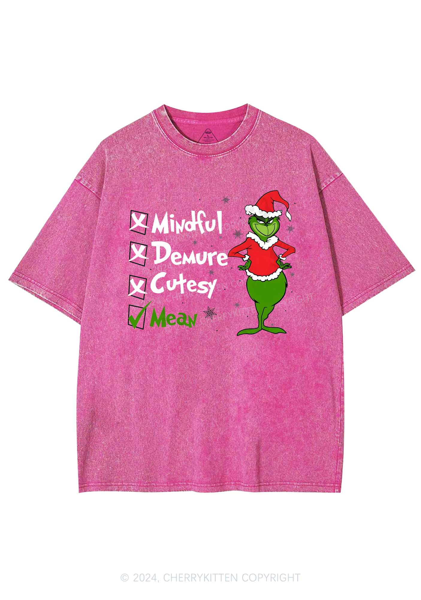 Christmas Mean Guy Y2K Washed Tee Cherrykitten