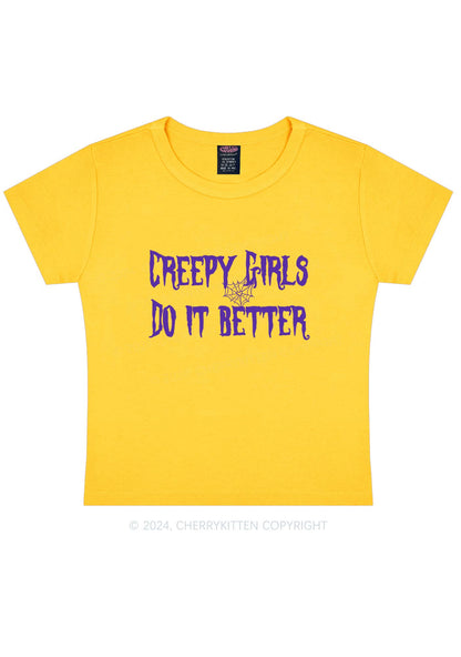 Creepy Girls Y2K Baby Tee Cherrykitten